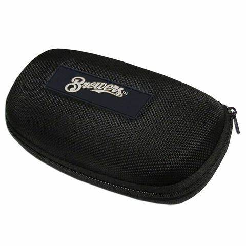 MLB MILWAUKEE BREWERS SUNGLASSES CASE HARD SHELL BLACK GLASS CASE NEW Cover