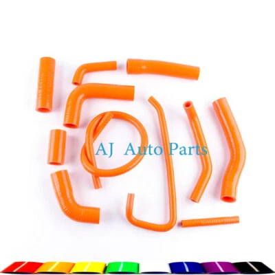 FOR YAMAHA YZF 600 R6 2006-2018 SILICONE RADIATOR COOLANT HOSES PIPES ORANGE - Image 1 of 4