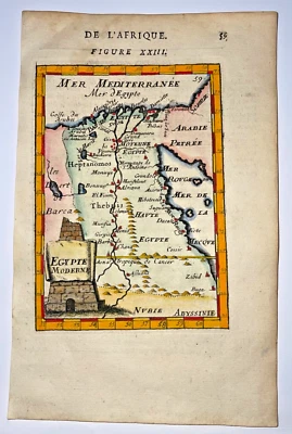 埃及 1683 年 ALAIN MANESSON MALLET 古董地图 法国版 第 17 版 — 第 1/4 张图片
