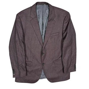 Hugo Boss Tweed Blazer Wool Sport Coat The James4 Plum 46R - Picture 1 of 10
