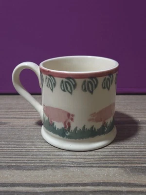 Brixton Pottery Mug Pig Design Small Hand Painted Cup - Image 1 of 4