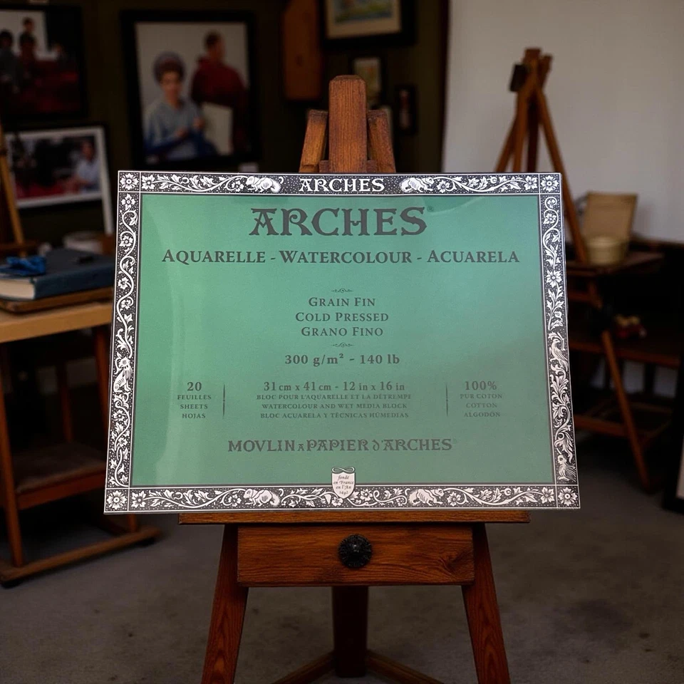 Arches 12x16" Watercolor Block  100% Cotton 140lbs 20 Amazing Sheets In Plastic! - Image 1 of 4