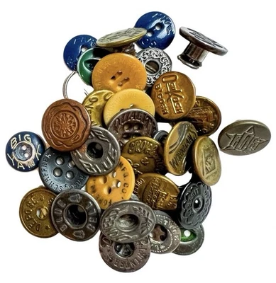 Antique Work Wear Buttons Lot Sweet Orr Five Bros Big Yank Overalls RR Signal - Image 1 of 4