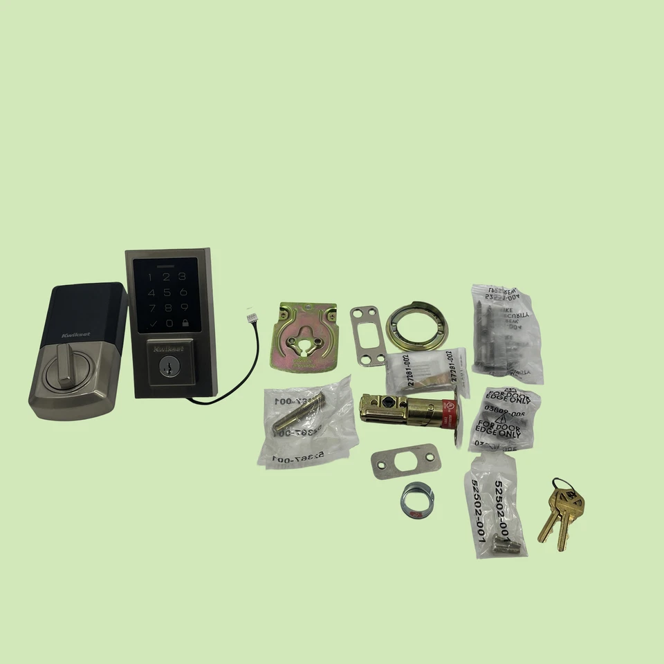 Cerradura de puerta electrónica de entrada sin llave SmartCode 270 de níquel satinado Kwikset #UF3950 AR Foto 1 de 4