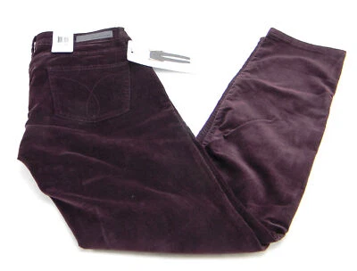 Calça jeans feminina Calvin Klein Ultimate skinny veludo tamanho 6 x 30 ameixa - Imagem 1 de 4