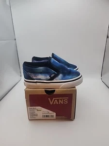 Vans Sneakers, 5 Toddler Size, Classic Slip Ons. Galaxy Black/True White - Picture 1 of 12