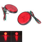 2x 55mm Motorcycle 24LED Round Reflector Tail Brake Light Stop Lamp For 3rd ATV