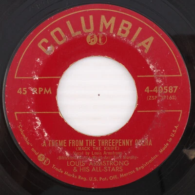 Louis Armstrong - Mack The Knife / Back O'Town Blue 1956 4 rpm 7" Record 4-40587 - Image 1 of 4