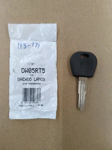 SILCA DW05RT5 UNCUT KEY BLANK FOR DAEWOO LANOS - WITH TRANSPONDER COMPUTER CHIP - Picture 1 of 6