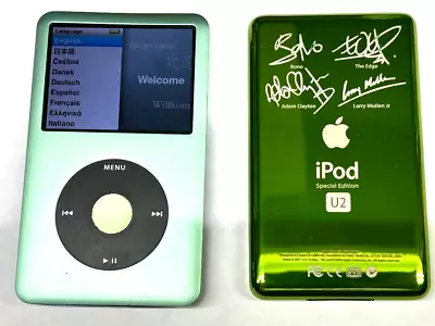 APPLE  iPOD  CLASSIC 7th Gen Green Apple 160GB HDD 650mAhMega Battery U2 Special - Image 1 of 3