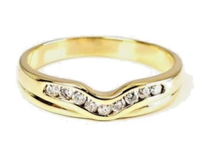 18Kt Yellow Gold - Diamond Channel Set Ring-Size T- Weigh 4.8 Grams - 9 x 0.02ct - Bild 1 von 3
