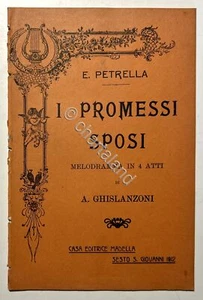 Opernheft - E. Petrella - Die Verlobten: Melodram in 4 Akten - Aufl. 1912 - Bild 1 von 1
