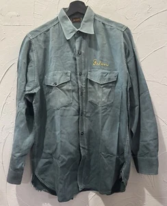 Vintage 40s 50s Sanforized Work Shirt Chain Stitch Big Smith - Picture 1 of 17