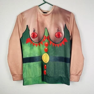 Maglione Brutto Natale Camicia Ornamenti Manica Lunga Unisex XL N12 - Foto 1 di 7