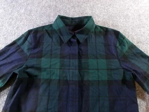 Pendleton Shirt Womens Small Blue Plaid Ultraluxe Merino Wool Cooper Button Down - Picture 1 of 13