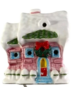 Vintage 1990s Music Box Winter Holiday Lighted Works Snow Covered House - Picture 1 of 4