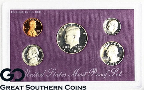 1988-S United States Mint Proof Set ** Mint Packaging + OGP Cover