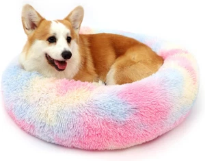 Dog Bed Calming Dog Beds for Small Medium Large Dogs - round Donut Washable Pupp - Picture 1 of 12