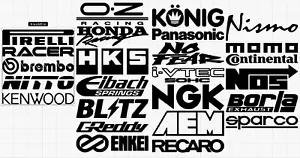 2 Racing Vinyl Decals for Honda Nissan Car Truck SUV Windows Bumper Door Fender - Picture 1 of 20