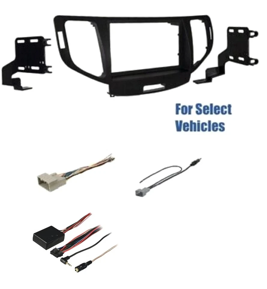 Combo de kit de cables de radio estéreo para automóvil 2 Din para algunos Acura TSX 2009-2014 con dirección Foto 1 de 1
