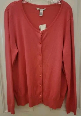 Kenneth Cole New York Rosa Cárdigan Suéter Nuevo Con Etiquetas Talla XL Foto 1 de 4