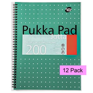 12x Pukka Pad A4 Metallic Jotta Wirebound Lined Notebook 200 Pages 80gsm (JM018) - Picture 1 of 4