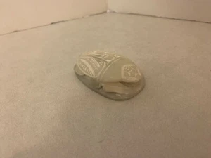 Egyptian Scarab - Figurine or Paperweight - White - Hand Carved - Picture 1 of 6