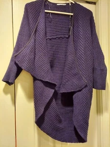 Tahari Teagan sweater - Blueberry/black - size large - NWT - Picture 1 of 6