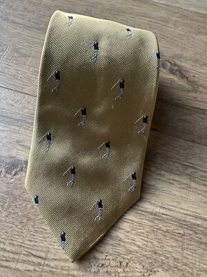 Corbata para hombre Mark Pendleton dorada para golfistas 100 % seda hecha en EE. UU. única Foto 1 de 4