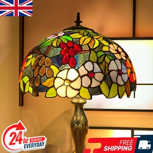 Tiffany Style Flower Table Lamp Antique Popular 16 inch shade Stained Glass Desk - Picture 1 of 6