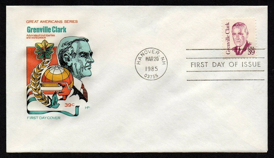 USA, SCOTT # 1867, HOUSE OF FARNAM HF FDC COVER - LAWYER GRENVILLE CLARK 1985 - Image 1 of 1