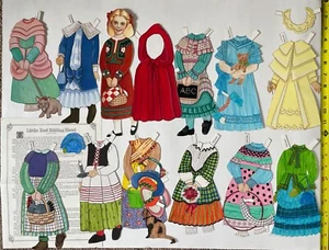 Vintage Little Red Riding Hood Paper Dolls with 11 dresses and story Cut Unused - Picture 1 of 1