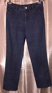 St John Collection Marie Gray Denim Jeans 6 Gittertaschen Stickerei RT 09 GFK 0 - Bild 1 von 6