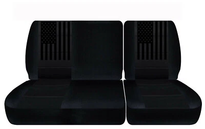 卡车座椅套适用于 1988 年至 1991 年雪佛兰 C/K 1500 黑色 40/60 分体式长凳 — 第 1/4 张图片