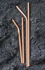 Copper Straight/bent  Metal  Drinking Straws  Reusable Eco Straw cleaner slim..