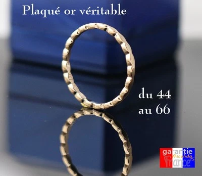 ASCALIDO Bague anneau alliance en vrai plaqué OR neuf pour homme femme enfant 44 ou 66