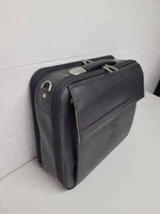 toppers black leather computer briefcase 18 x 14 x 5 / sn2895 - Photo 1/6