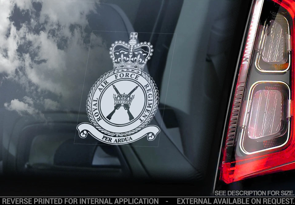 Royal Air Force - Autofenster Sticker - Raf Regiment Crest Zeichen Logo - V01 - Bild 1 von 1