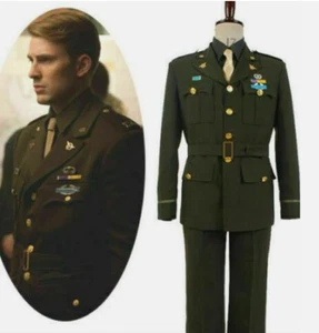 Los Vengadores Capitán América Steve Rogers Segunda Guerra Mundial Ejército SSR Uniforme Disfraz Juegos con disfraces - Imagen 1 de 11