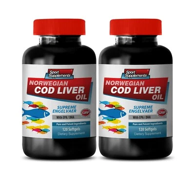 Omega 3 Fish Oil EPA DHA - Norwegian Cod Liver Oil 600mg - Waist Trimmer 2B - Image 1 of 4
