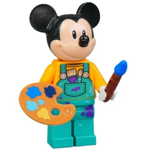 new LEGO Disney 100 Icons Minifig - artist Mickey Mouse in painter's overalls - Picture 1 of 3
