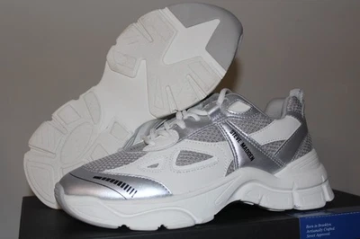 Zapatillas Tenis Mujer Steve Madden Clyde Talla 7.5M 9W Blanco/Plateado NUEVAS Foto 1 de 4