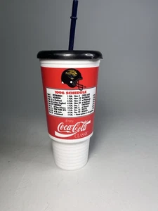 Vintage NFL Jacksonville Jaguars Stadium Souvenir Plastic Coke Cup 1996 Spielplan - Bild 1 von 7