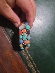 VTG Sterling Silver - NAVAJO EMER THOMPSON Turquoise 6.5" Cuff Bracelet - 54.8g - Picture 1 of 5