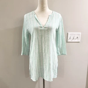 Small JCrew Aqua Green Cotton Tunic Lightweight Tunic Beach Swim Cover Up - Picture 1 of 8