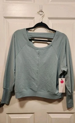 Sudadera Yogalicious XS Stephanie Hi Low, Azul Claro, Súper Suave, Nueva Con Etiquetas Foto 1 de 4