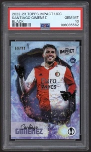 2022-23 Topps Impact UEFA Club Competition Santiago Ginenez RC Rookie /99 PSA 10 - Picture 1 of 2