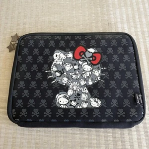 Tokidoki Hello Kitty Laptop Sleeve Case Star Skullbones Zipper Black Neoprene - Picture 1 of 13