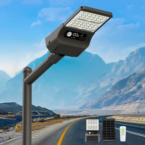 Solar Parking Lot Light with Rain Sensor, Dimmable Solar Street Light Outdoor... - Picture 1 of 8