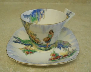 Vintage Hawaii Teetasse & Untertasse Hula Girl H&K England HAWAIII - Bild 1 von 10